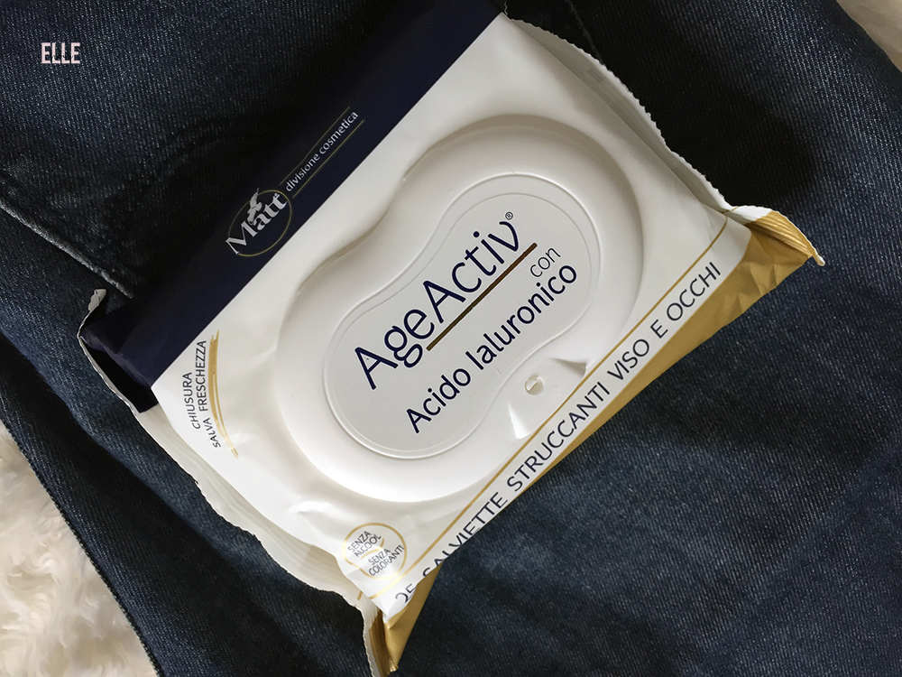 Matt divisione cosmetica : salviette AgeActiv con acido ialuronico. 